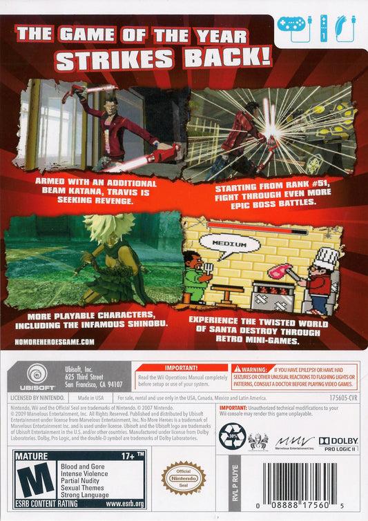 No More Heroes 2: Desperate Struggle - back