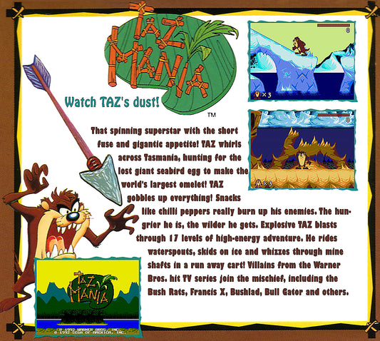 Taz Mania - back