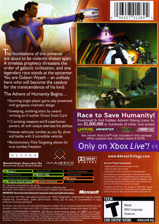 Advent Rising - back