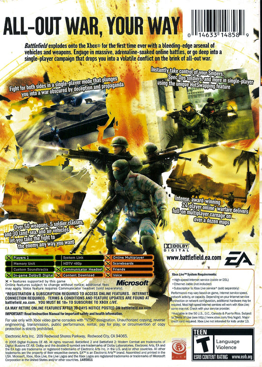 Battlefield 2 Modern Combat - back