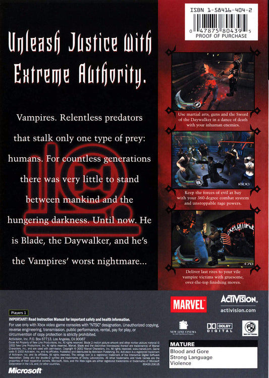 Blade II - back