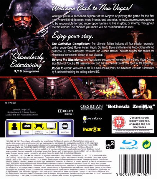 Fallout: New Vegas [Ultimate Edition Greatest Hits] - back