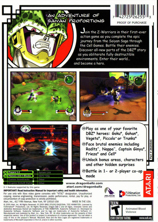 Dragon Ball Z Sagas - back