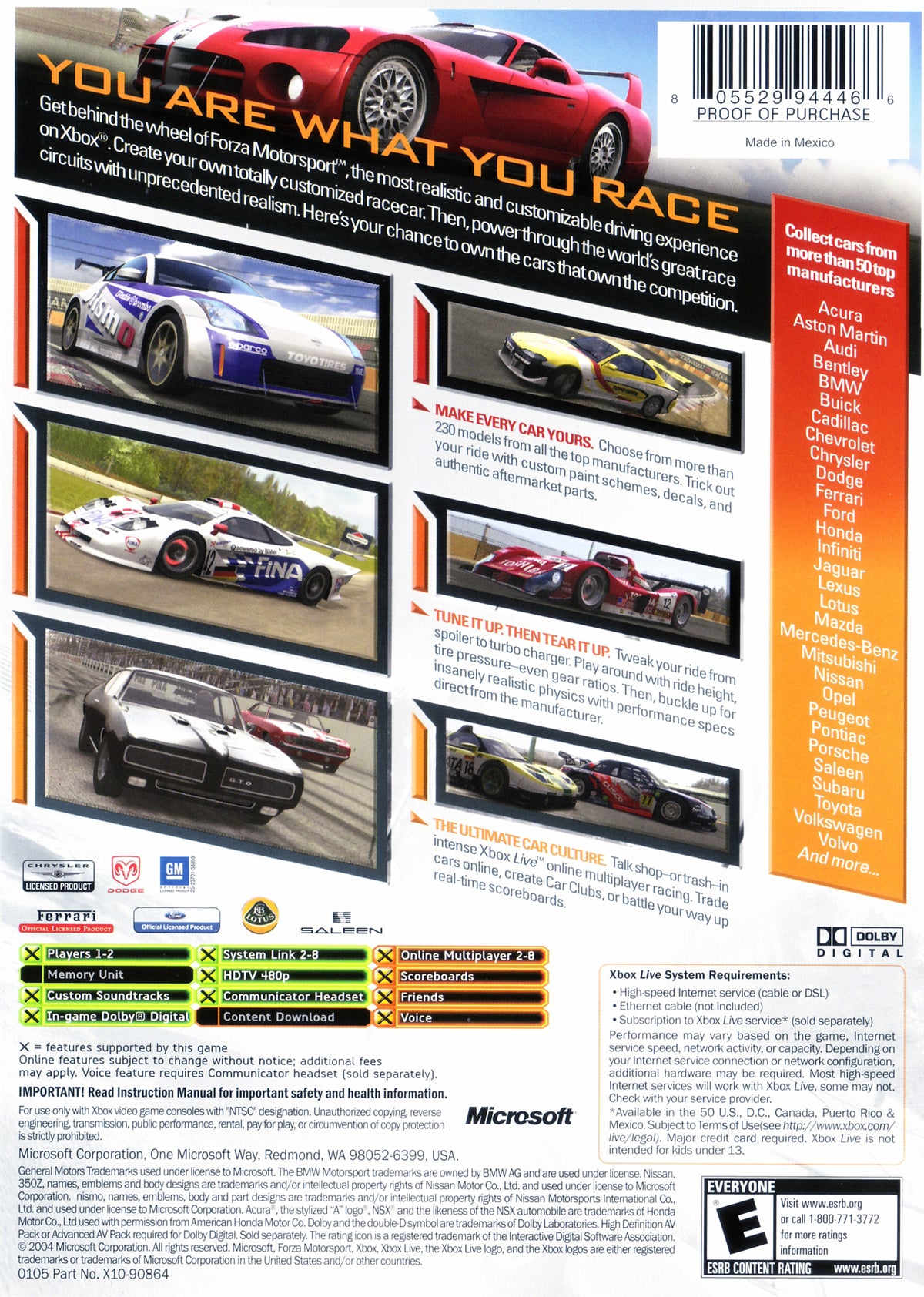 Forza Motorsport - back
