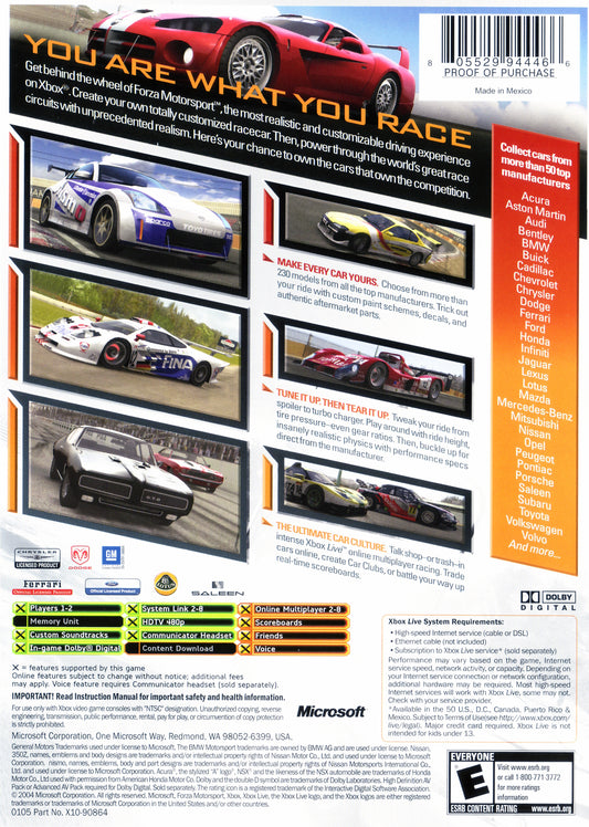 Forza Motorsport - back
