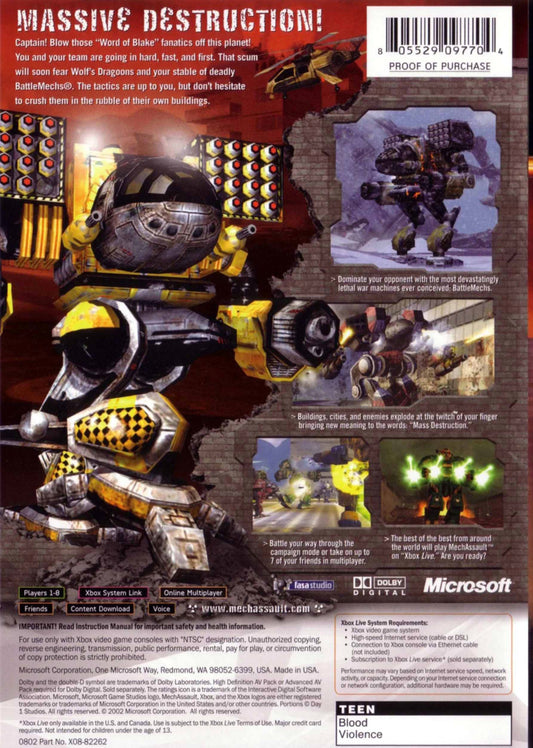 MechAssault - back