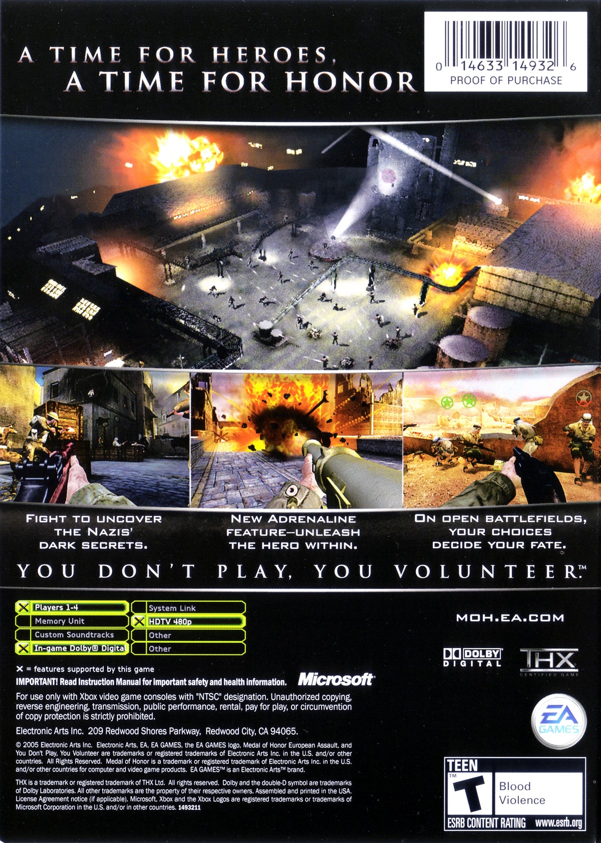 Medal of Honor European Assault - back