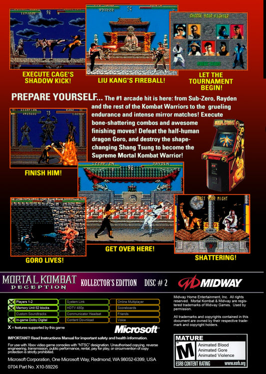 Mortal Kombat Deception - back
