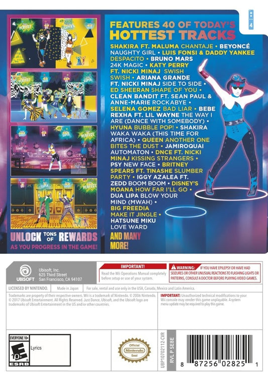 Just Dance 2018 - back