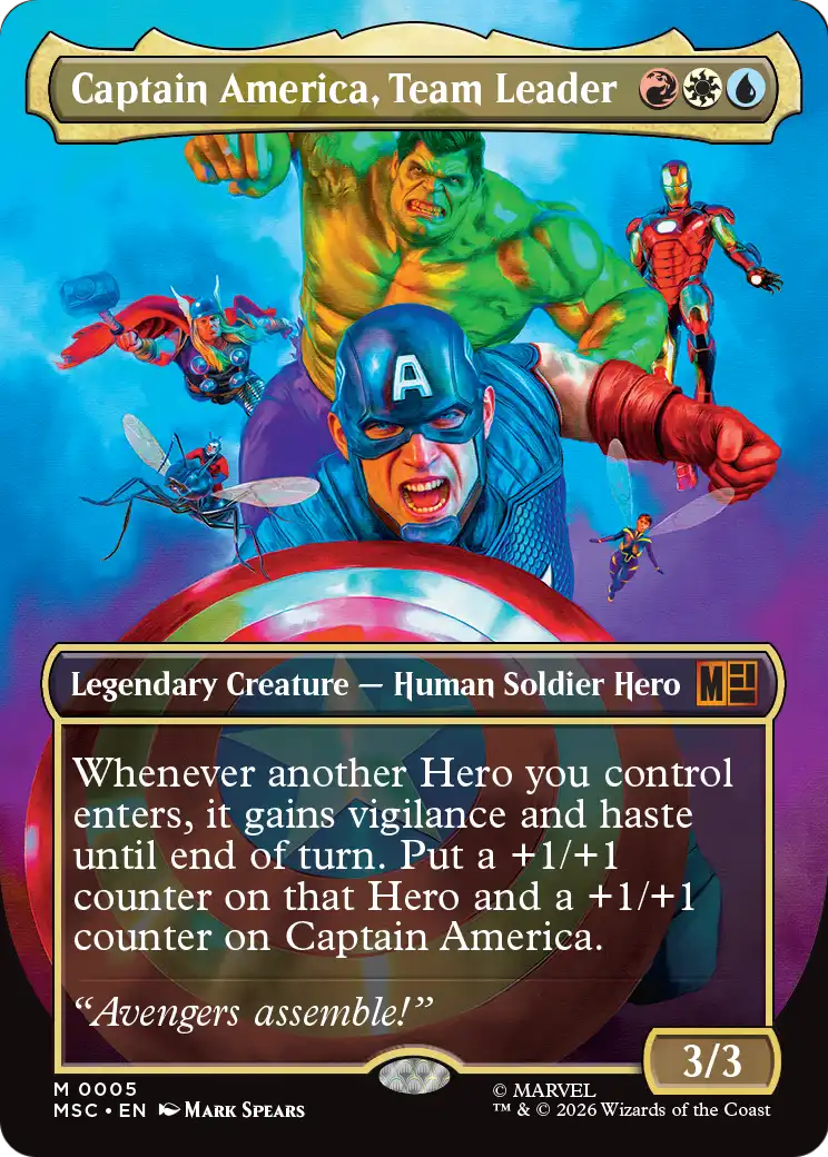 Captain America, Team Leader (5) - BORDERLESS (Foil) - LP - front