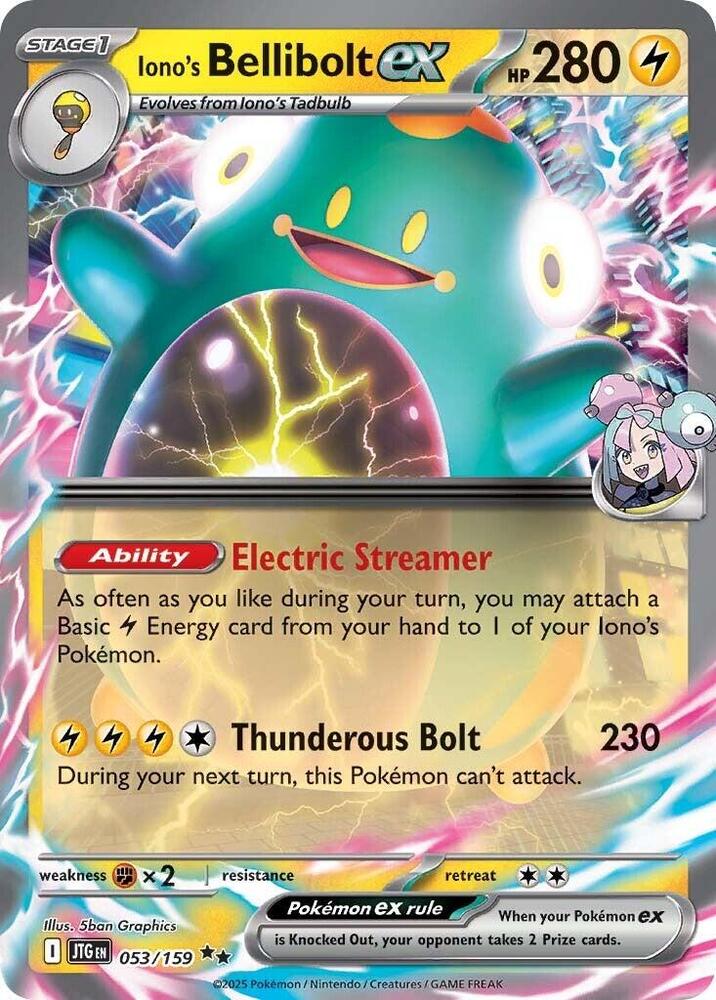 Iono's Bellibolt ex - 053/159 (Holofoil) - MP - front