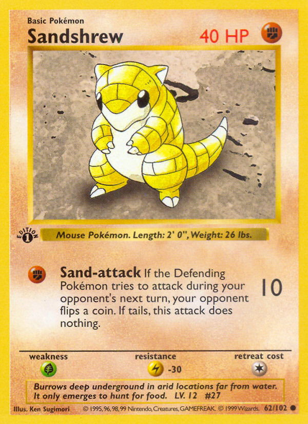 Sandshrew - 062/102 - LP - front