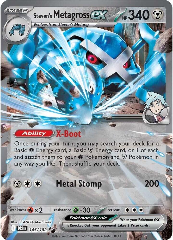 Steven's Metagross ex - 145/182 (Holofoil) - NM - front