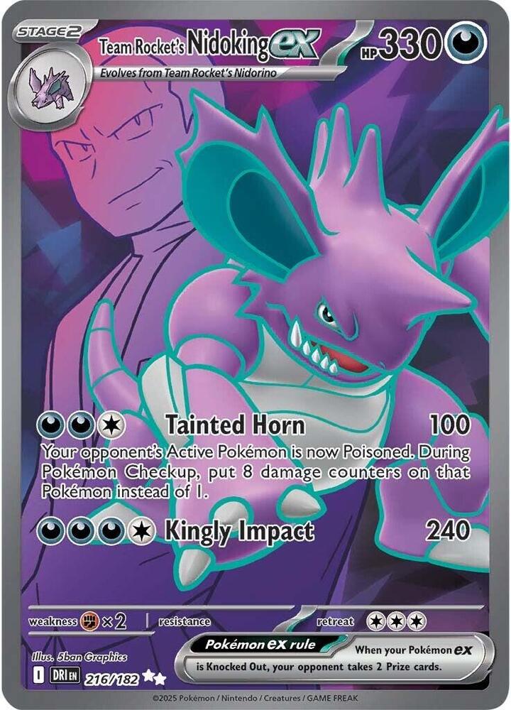 Team Rocket's Nidoking ex - 216/182 (Holofoil) - NM - front