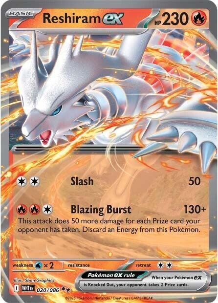 Reshiram ex - 020/086 (Holofoil) - NM - front