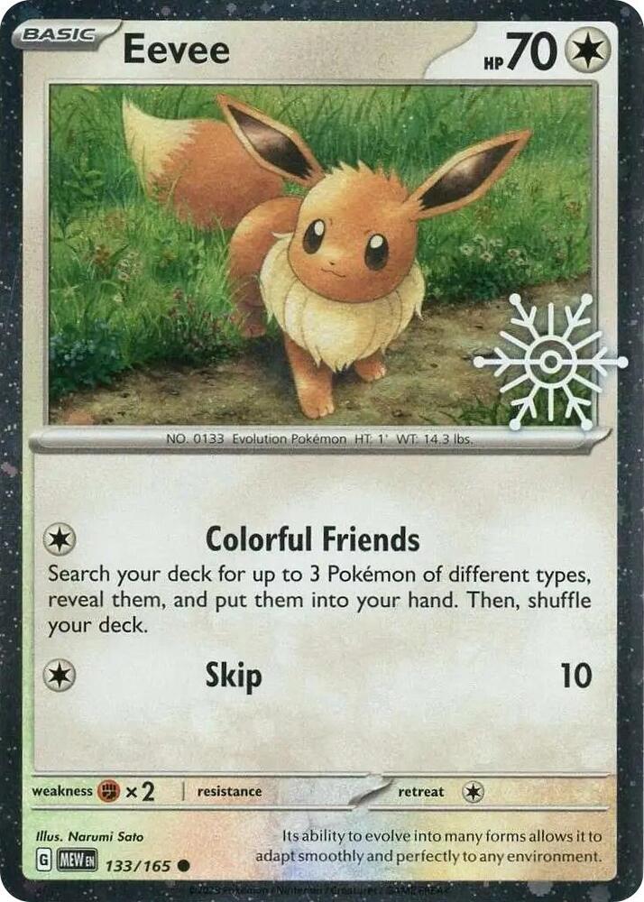 Eevee (Holiday Calendar) - 133/165 (Holofoil) - NM - front