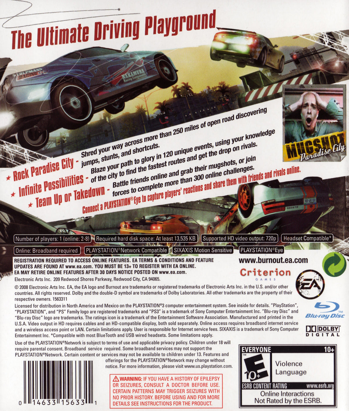 Burnout Paradise - back
