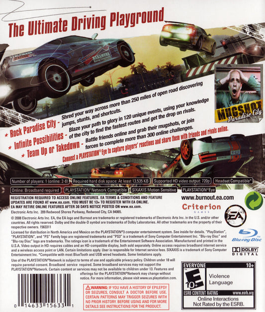 Burnout Paradise - back