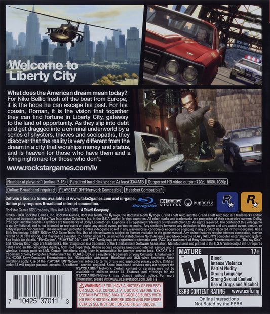 Grand Theft Auto IV - back