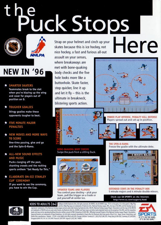 NHL 96 - back