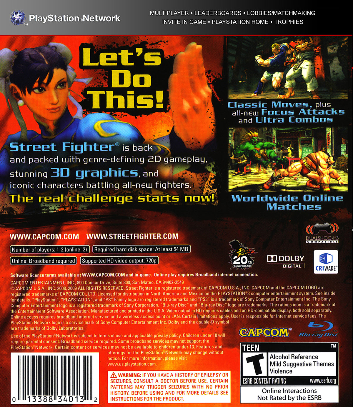 Street Fighter IV - back