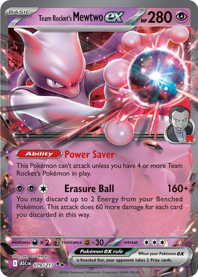 Team Rocket's Mewtwo ex - 079/217 (Holofoil) - MP - front