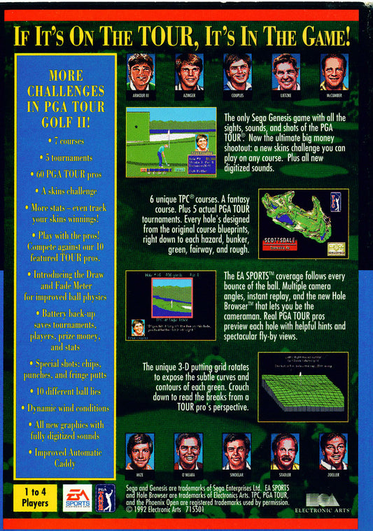 PGA Tour Golf II - back