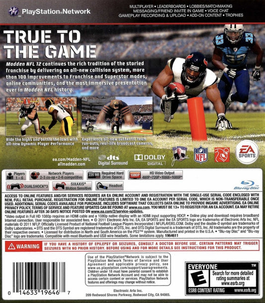 Madden NFL 12 - back