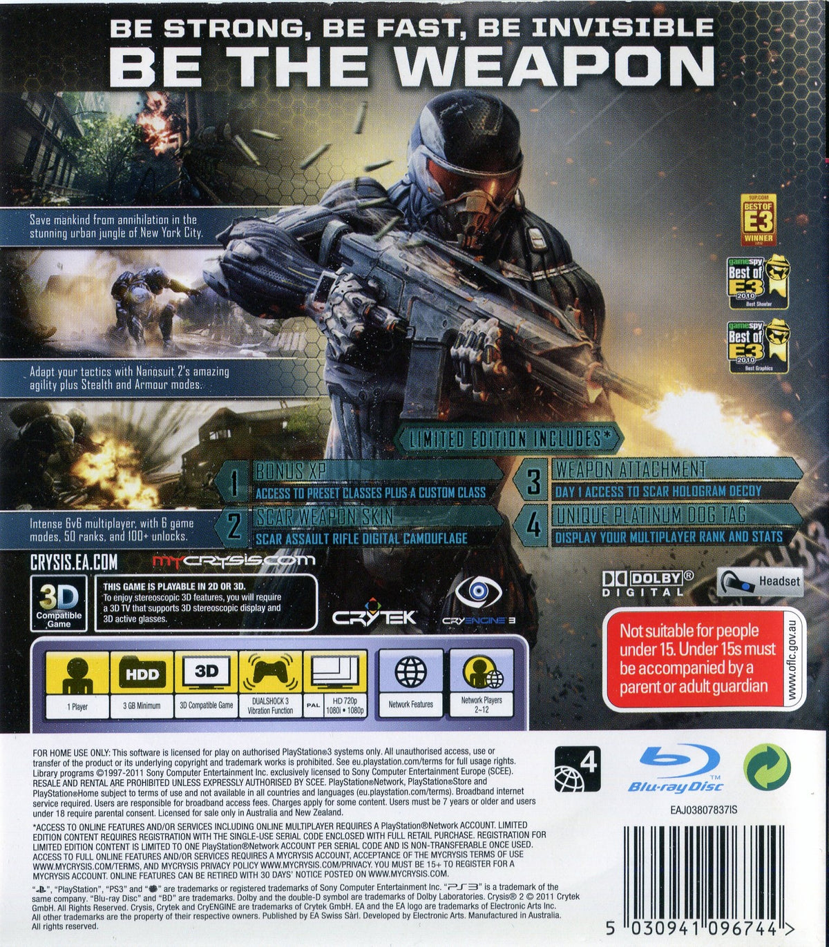 Crysis 2 [Limited Edition] - back