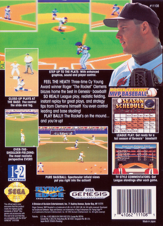 Roger Clemens' MVP Baseball - back