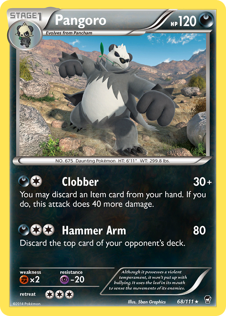 Pangoro - 68/111 (Cracked Ice Holo) - 068/111 (Holofoil) - LP - front