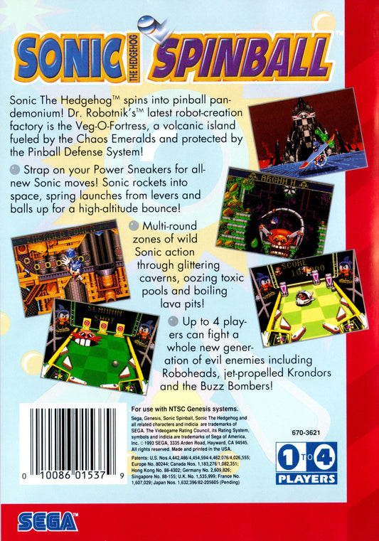 Sonic Spinball - back