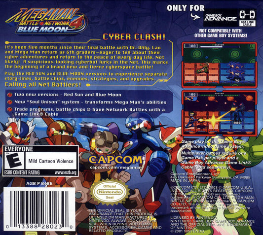 Mega Man Battle Network 4 Blue Moon - back
