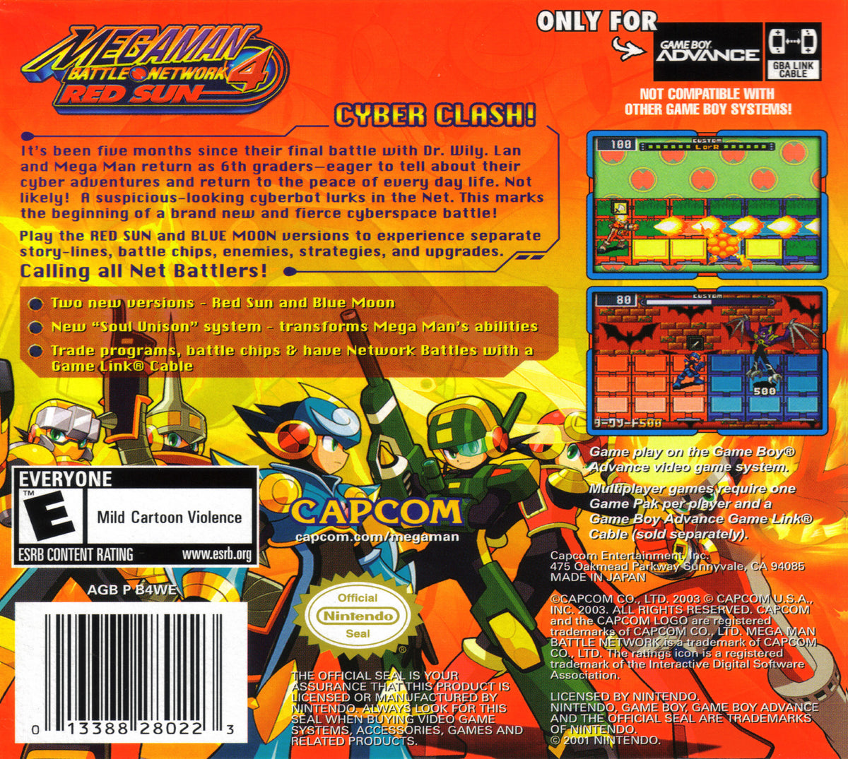 Mega Man Battle Network 4 Red Sun - back