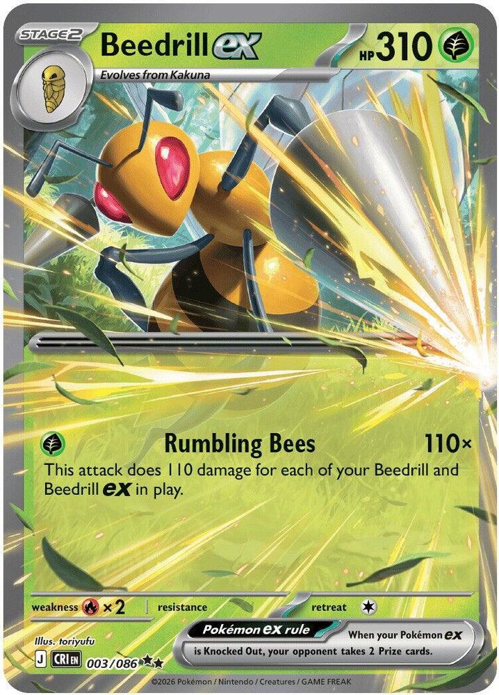 Beedrill ex - 003/086 (Holofoil) - NM - front