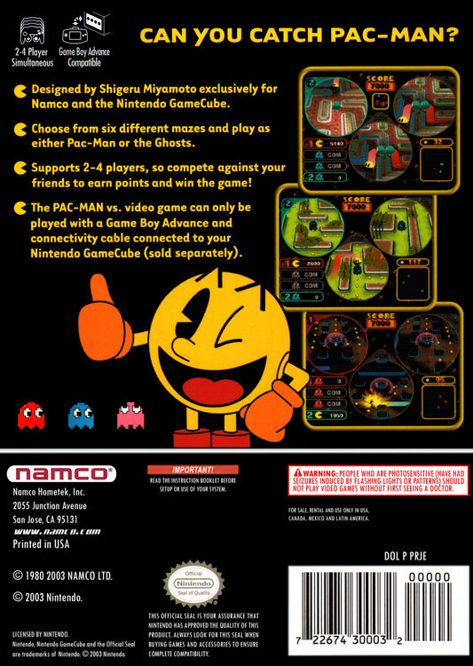 Pac-Man Vs. - back