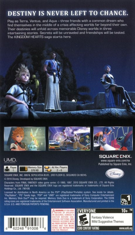 Kingdom Hearts: Birth by Sleep - back