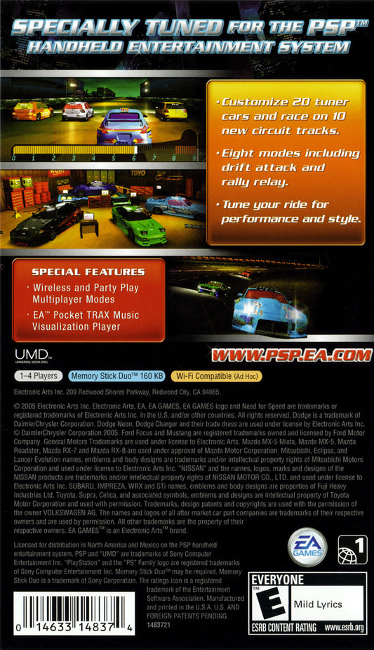 Need for Speed Underground Rivals - back