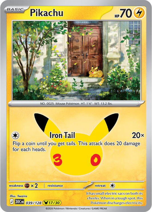 Pikachu - 039/128 (Holofoil) - NM - front