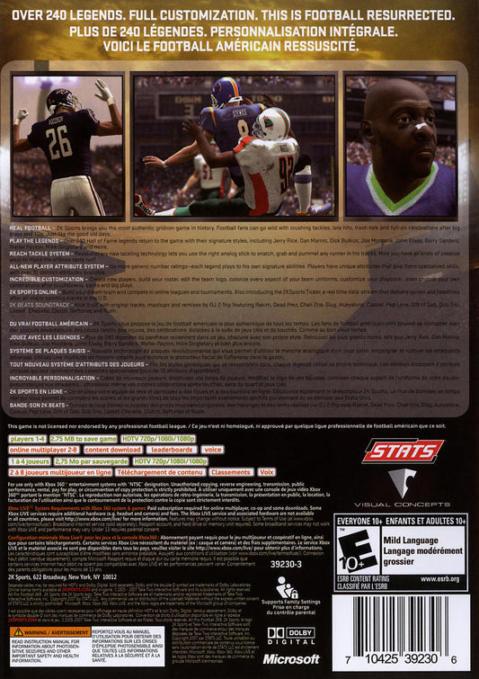 All Pro Football 2K8 - back