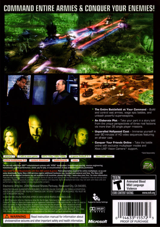 Command & Conquer 3 Tiberium Wars - back