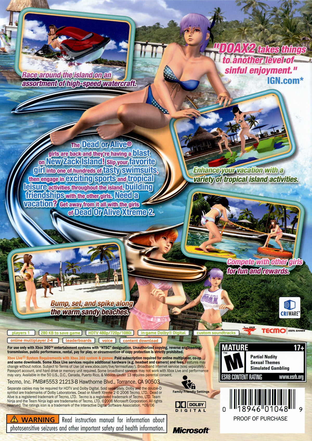 Dead or Alive Xtreme 2 - back