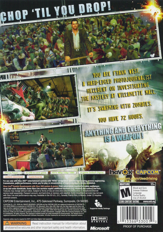 Dead Rising - back