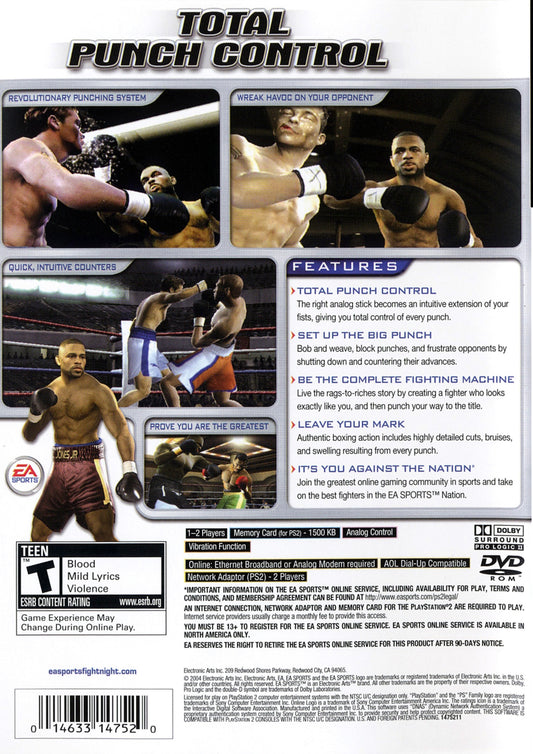 Fight Night 2004 - back