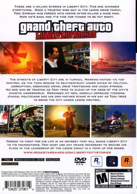 Grand Theft Auto Liberty City Stories - back