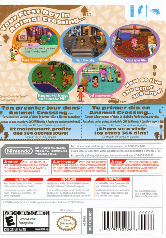 Animal Crossing City Folk - back