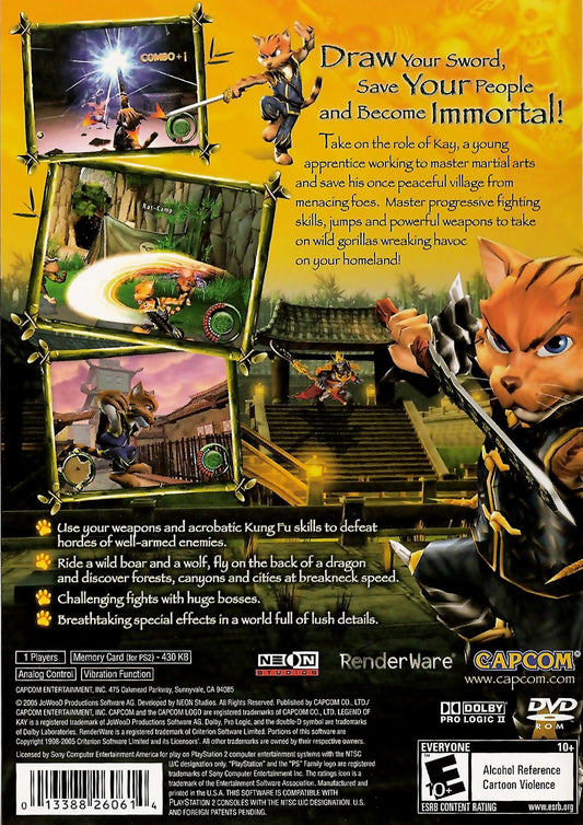 Legend of Kay - back