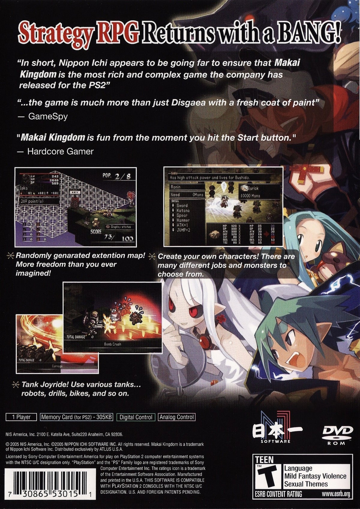 Makai Kingdom Chronicles of the Sacred Tome - back