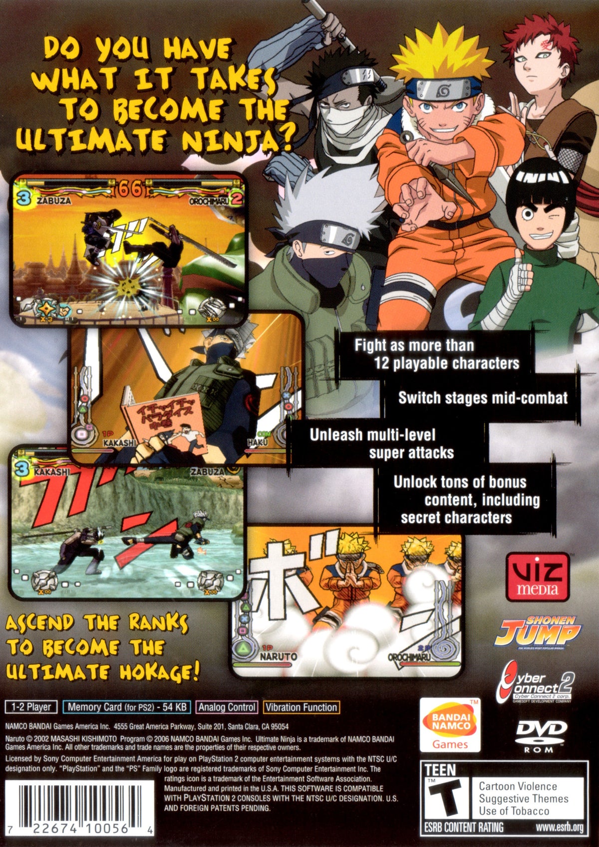 Naruto Ultimate Ninja - back