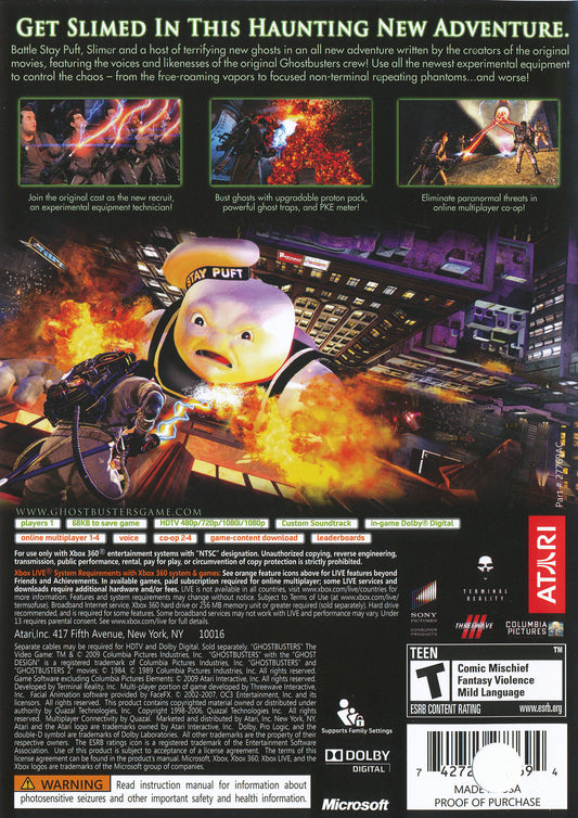 Ghostbusters: The Video Game - back
